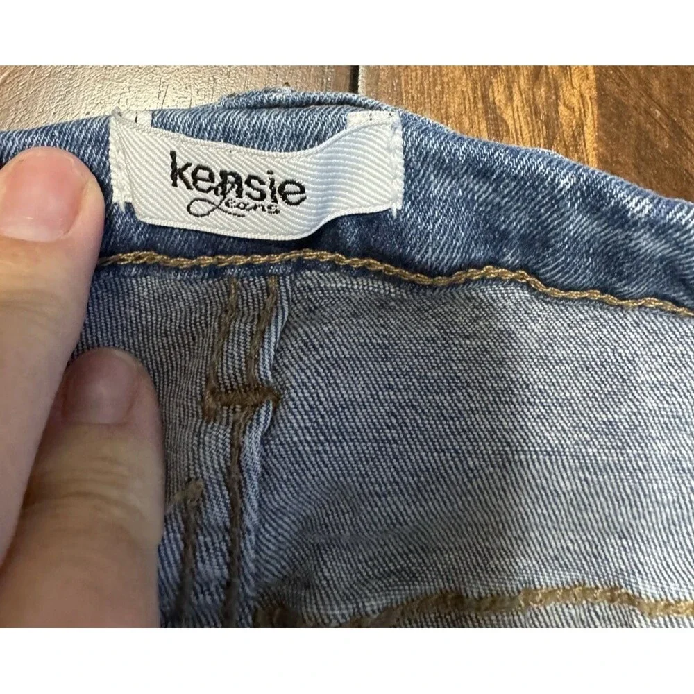 Kensie Jeans Cut Off Denim Shorts Womens 12/31 Blue Mid Rise Zip Fly Distressed